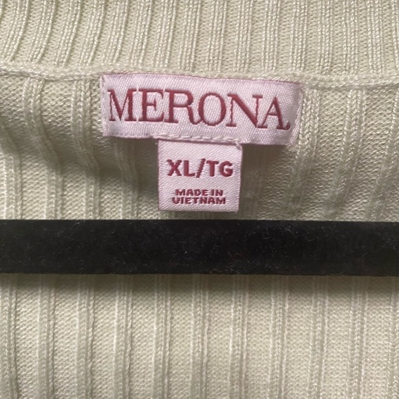 Merona Womens Plus Size XL green Ribbed Knit V Neck Sweater - Picture 4 of 8